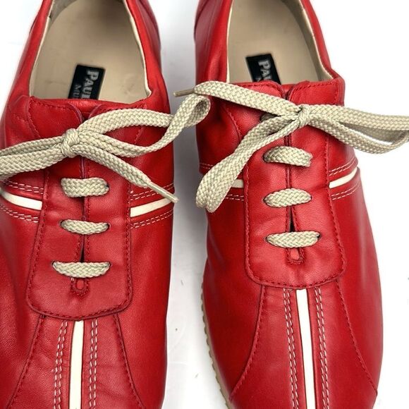 PAUL GREEN Austria Red Leather Lace Up Sneakers US 9,5 - Picture 7 of 15